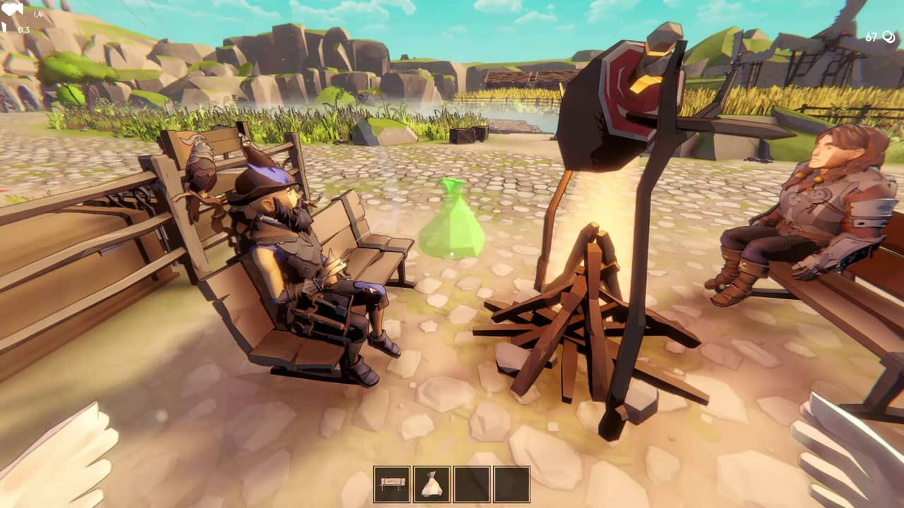 The player arranging and operating a Fell & Sell shop